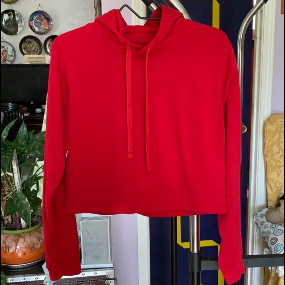 Cottonon red cropped hoodie